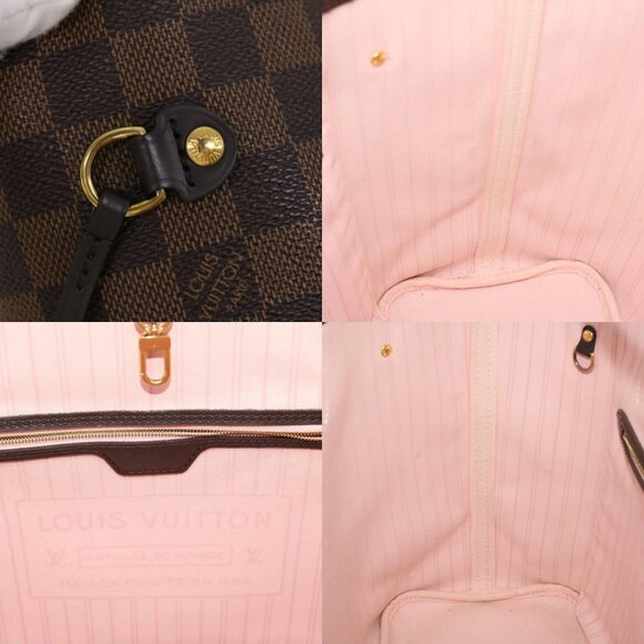 LOUIS VUITTON Damier Ebene Rose valerine Neverfull MM ToteBag N41603 Auth 42621A - Picture 13 of 15